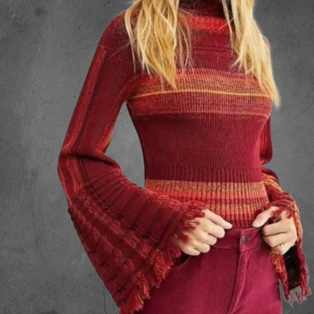 Free People Close To Me Pullover Sweater Turtleneck Bell Sleeve | fall reset